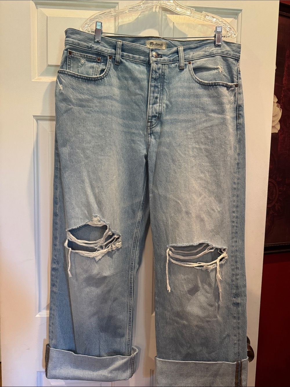 Madewell Light Blue Distressed Relaxed Jeans